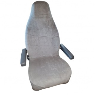 1 - Lot de 2 housses de siège grises en éponge et coton pour camping-cars et fourgons universels